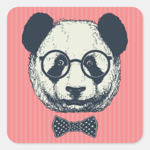 Panda-Streifen Quadratischer Aufkleber