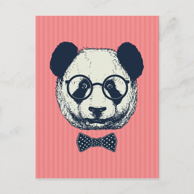Panda Stripes Postkarte (Vorderseite)