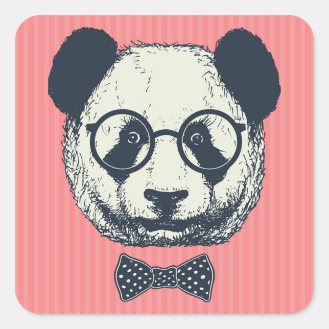 Panda Stripes Quadratischer Aufkleber (Vorderseite)