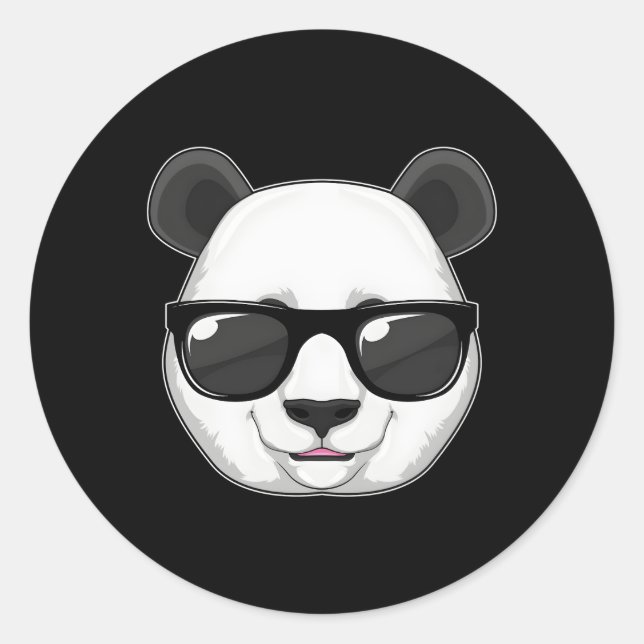 Panda Sunglasses Runder Aufkleber (Vorderseite)