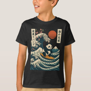 Panda surft auf japanischer Welle Great Wave _3 T-Shirt