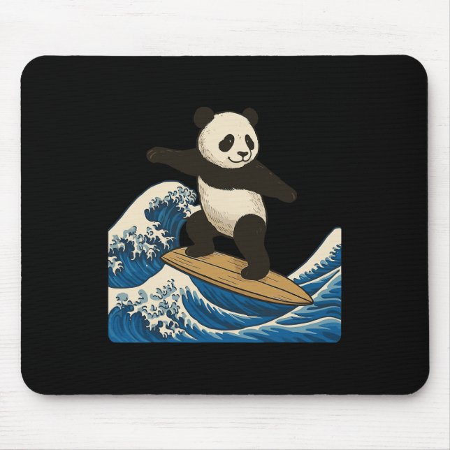 Panda Surft Japanisch _3  Mousepad (Vorne)