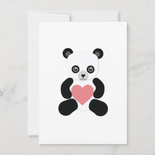 Panda-Teddybär mit Herz-Karte Feiertagskarte