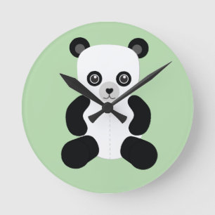 Panda-Teddybär-Rund-Uhr Runde Wanduhr