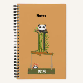 Panda Theme Notebook - Benannt mit Letter I Notizbuch