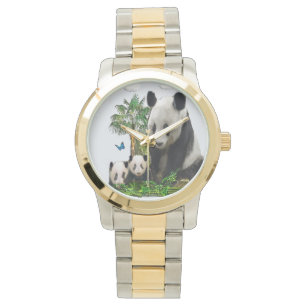 Panda trägt Frauenuhren Armbanduhr