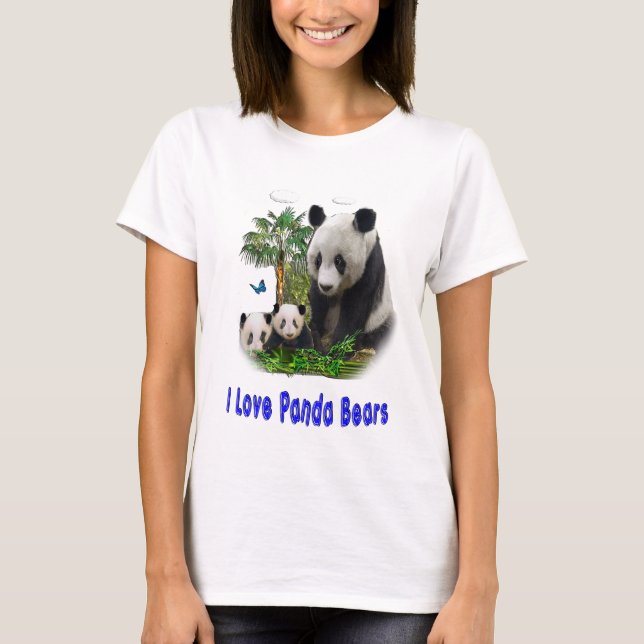 Panda trägt T - Shirt (Vorderseite)