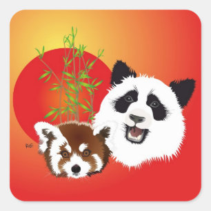 Panda Treffen Aufkleber