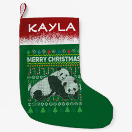 Panda Ugly Christmas Sweater Wildlife Series Kleiner Weihnachtsstrumpf