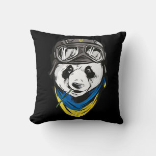 Panda ukrainische Flagge ukrainisches Andenken Kissen