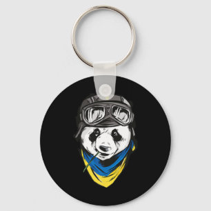 Panda ukrainische Flagge ukrainisches Andenken Schlüsselanhänger