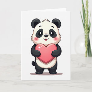 Panda-Umarmen-Herzkarte Karte