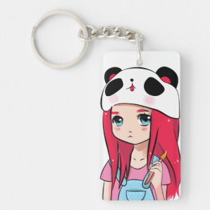 Panda Umarmungen & Karmesinrote Träume Schlüsselanhänger