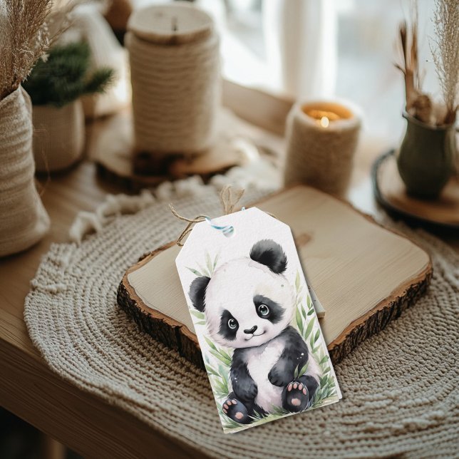Panda und Bamboo Geschenkanhänger (Panda Gift Tag)