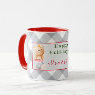 Panda und Bär passen Text und Namen an Tasse