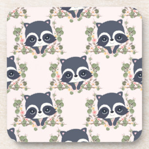 Panda und Blume Tattoo Getränkeuntersetzer