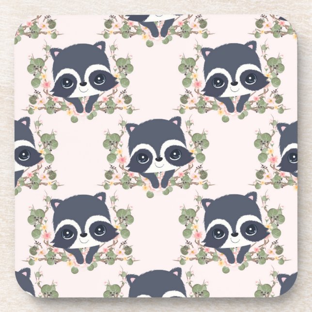 Panda und Blume Tattoo Getränkeuntersetzer (Vorderseite)