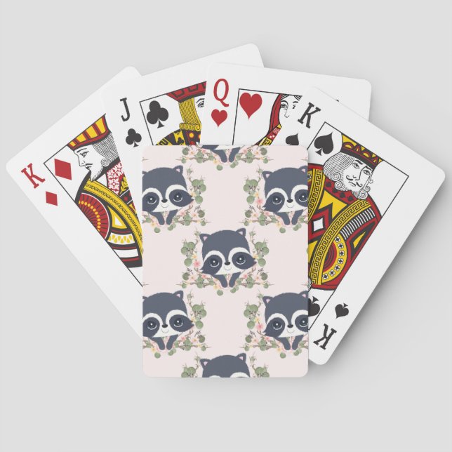 Panda und Blume Tattoo Spielkarten (Rückseite)