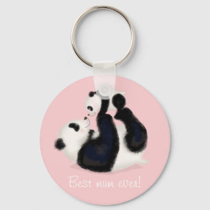 Panda und cube "Best mum ever" Schlüsselring Schlüsselanhänger