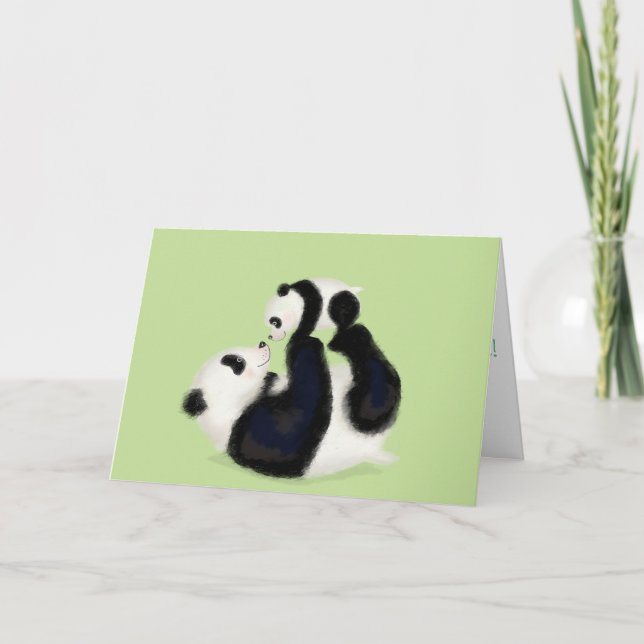 Panda und cube neue Babykarte Karte (Vorderseite)