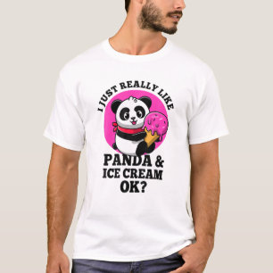 Panda und Eiscreme Sommer ich wirklich wie Pand T-Shirt