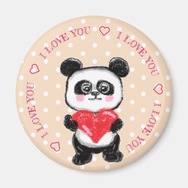 Panda und Herz Magnet (Vorne)