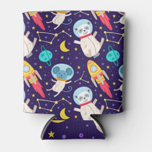 Panda und Maus Astronauten Kinder Muster Dosenkühler