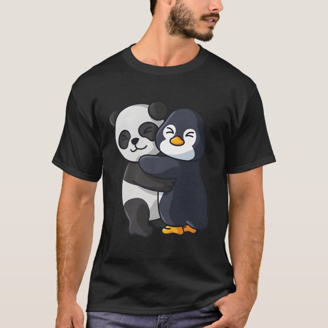 Panda und Pinguin T-Shirt (Vorderseite)