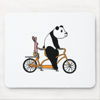 Panda und Rabbit Biking Tandem-Fahrradkids Mousepad