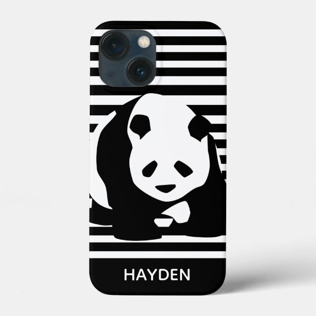 Panda und Streifen Personalisiert Case-Mate iPhone Hülle (Rückseite)