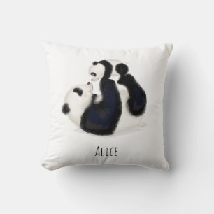 Panda und Tapir personalisiertes Kinderpolster Kissen