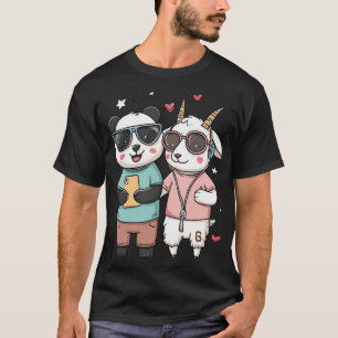 Panda und Ziege beste Freunde – Süße Tierfreundsch T-Shirt