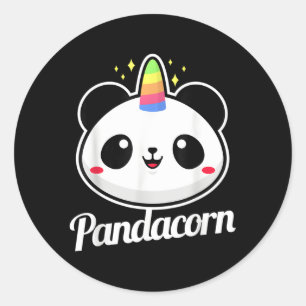 Panda Unicorn Animal Pandacorn Runder Aufkleber