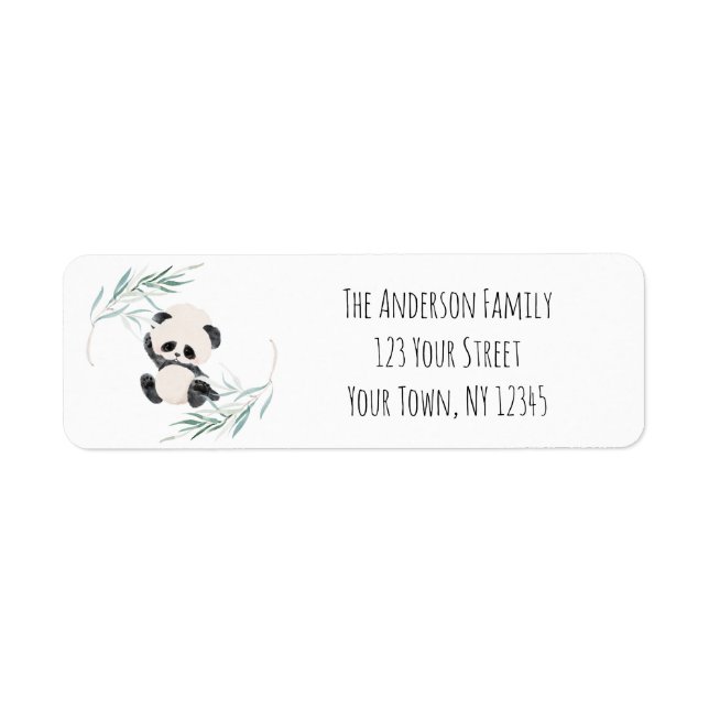 Panda Unisex Gender Neutral Baby Dusche Wasserfarb (Vorne)