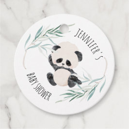 Panda Unisex Gender Neutral Baby Dusche Wasserfarb Geschenkanhänger