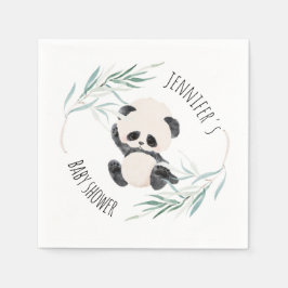 Panda Unisex Gender Neutral Baby Dusche Wasserfarb Serviette