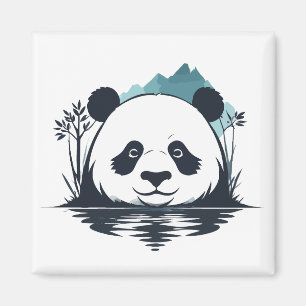 Panda Vector Art Animal Modern Urban City Grafik Magnet