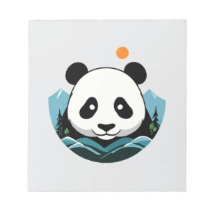 Panda Vector Art Animal Modern Urban City Grafik Notizblock