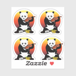 Panda Violinst Aufkleber