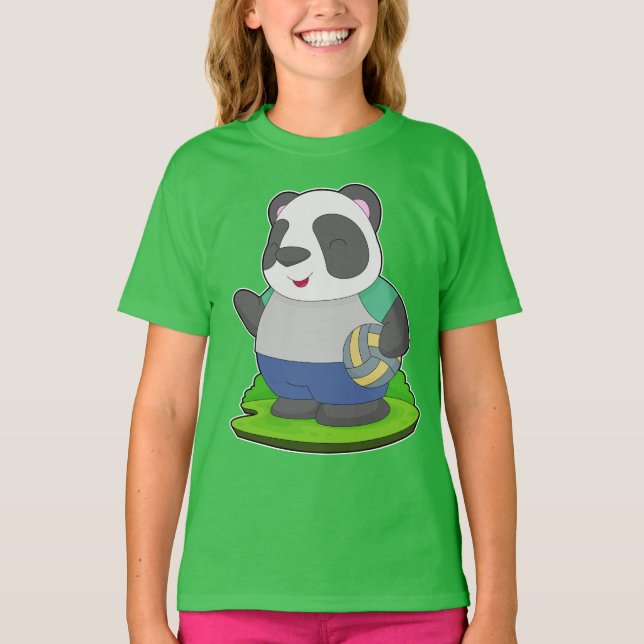 Panda Volleyball-Spieler Volleyball T-Shirt (Vorderseite)