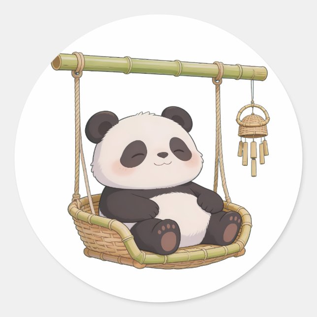 Panda,warm,heilend,langsam,innerer Frieden #010 Runder Aufkleber (Vorderseite)