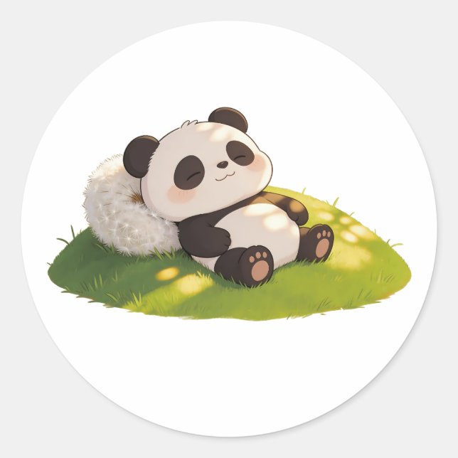 Panda,warm,heilend,langsam,innerer Frieden #015 Runder Aufkleber (Vorderseite)