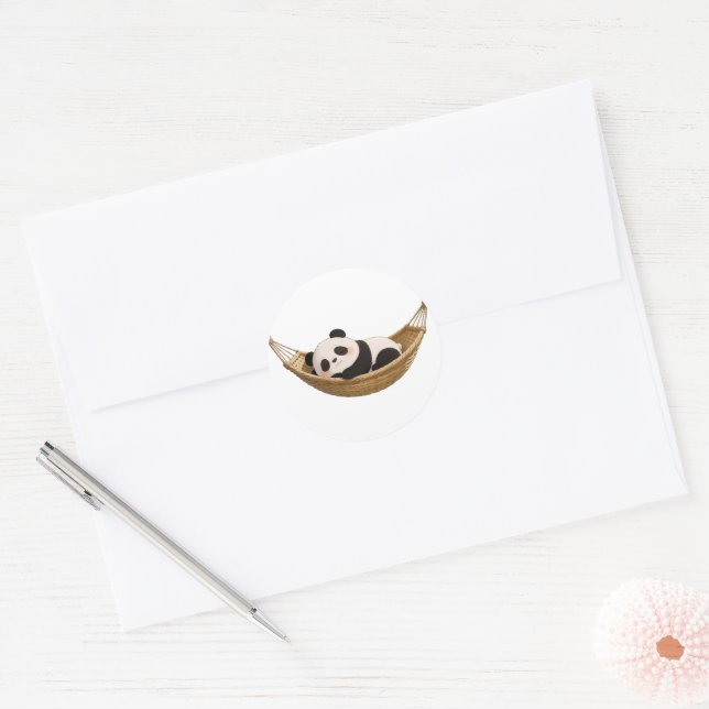 Panda,warm,heilend,langsam,innerer Frieden #016 Runder Aufkleber (Umschlag)