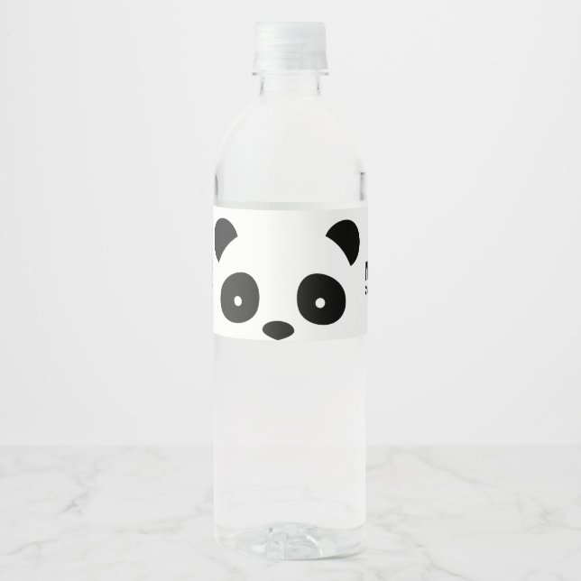 Panda Water Flasche Labels, Schwarz-Weiß-Label (Vorderseite)
