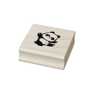 Panda Waving Paws Gummistempel