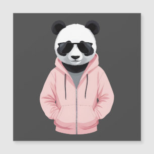 Panda Wearing Hoodie Funny Coole Tierart Magnetkarte