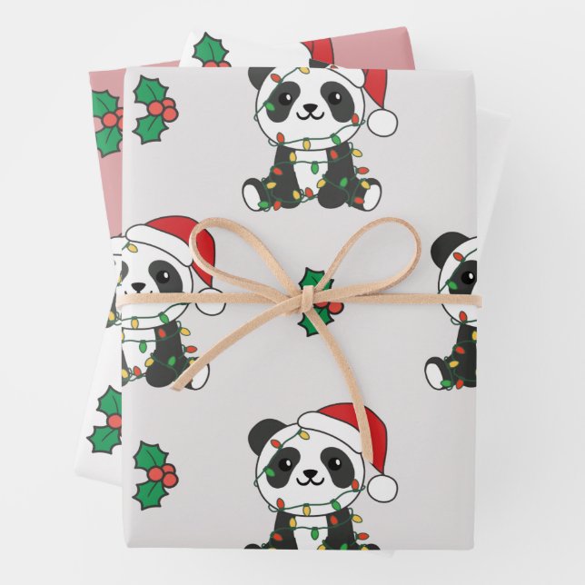 Panda Weihnachts Winter Animals Holiday Pandas Geschenkpapier Set (Beispiel)