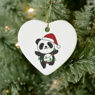 Panda Weihnachts Wintertiere Pandas Keramik Orna Ornament