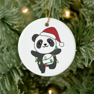 Panda Weihnachts Wintertiere Pandas Keramik Orna Ornament