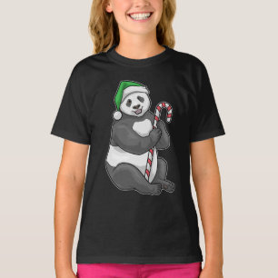Panda Weihnachts-Zuckerstange T-Shirt